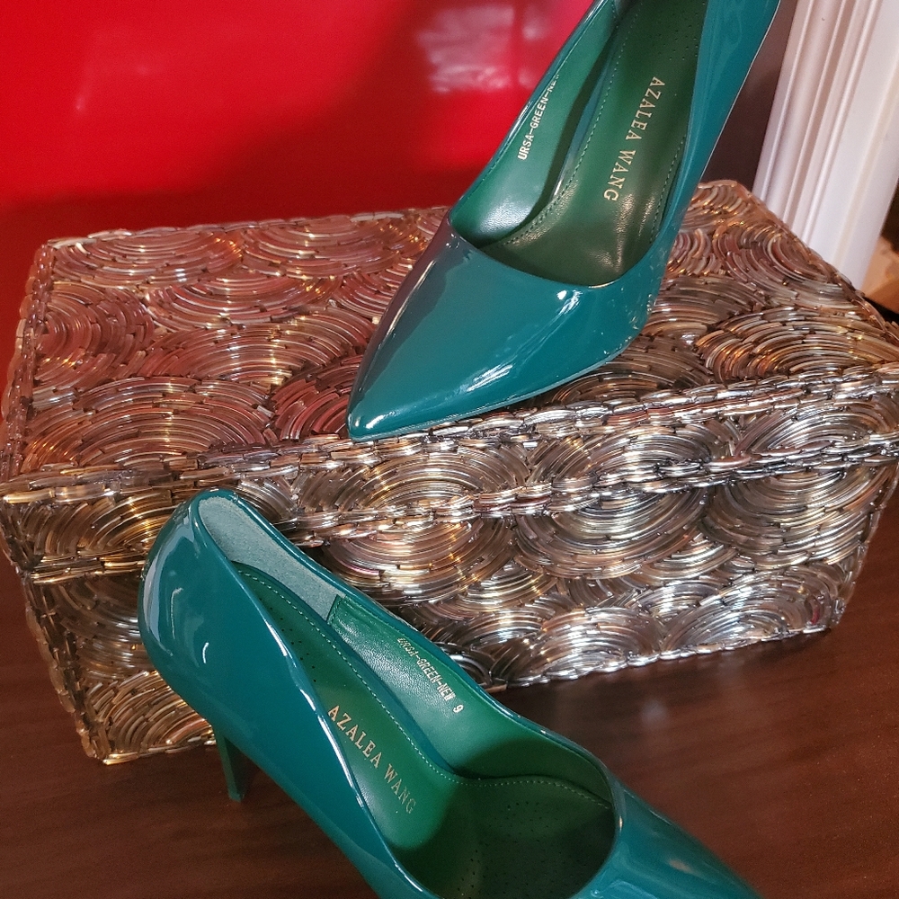Green Patent Leather Heels- Brand New Size 8.5
